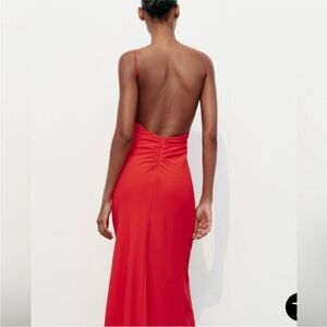 Zara | Dresses | Zara Brown Backless Halter Slip Dress